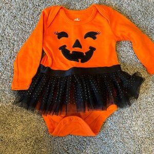 Girls 3-6 month Halloween Pumpkin Onesie